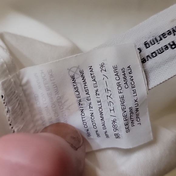 J. Crew White Blouse with Black Labels NWOT - Picture 4 of 9